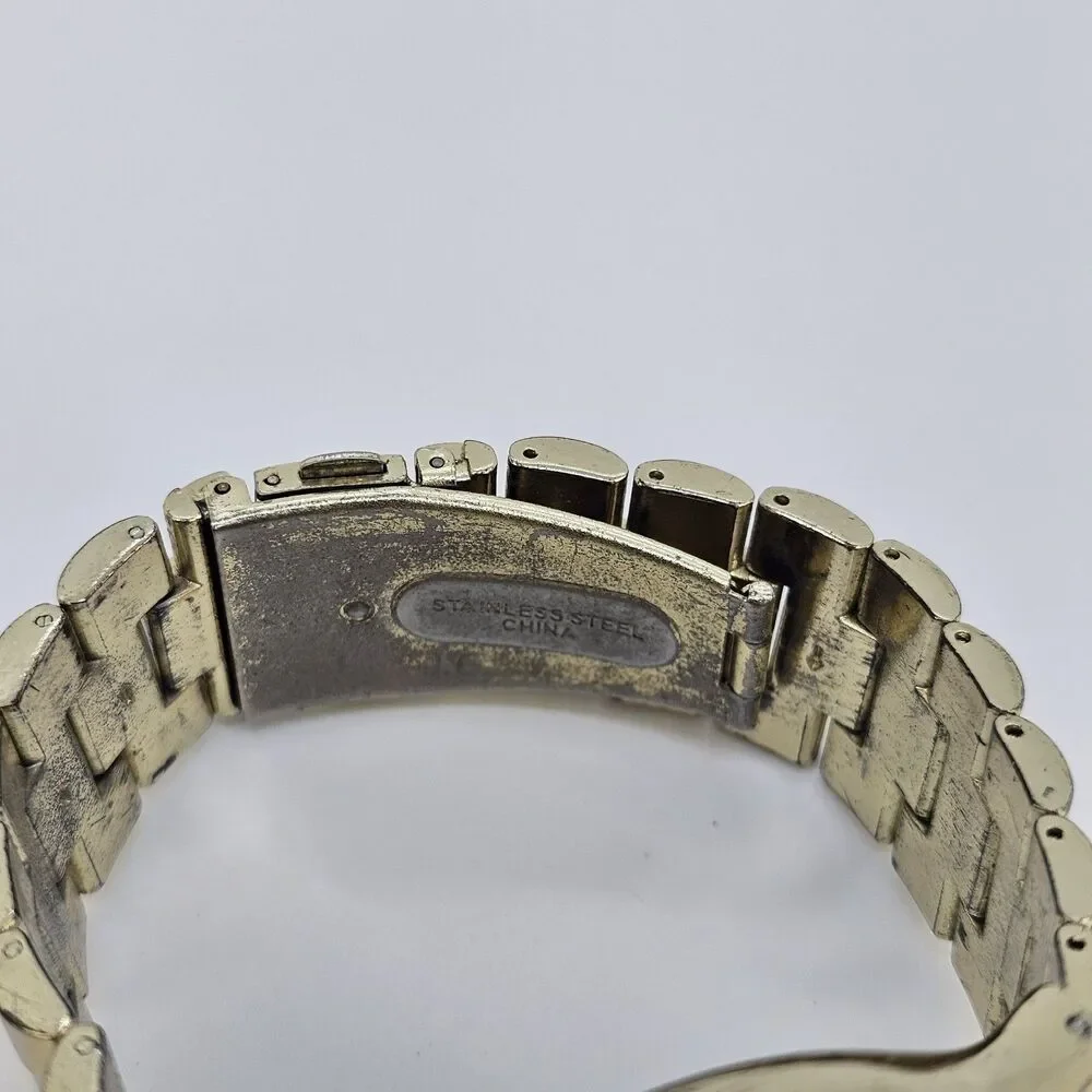 Men's Diamond‎ Watch 44MM Large Case Gold Dial Gold Bracelet Band 7